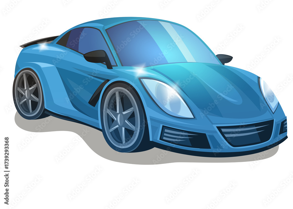 Naklejka premium Cartoon street racing car vehicle on white background illustration for children