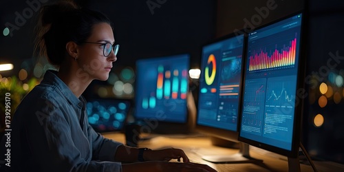 A businesswoman using advanced email marketing tools