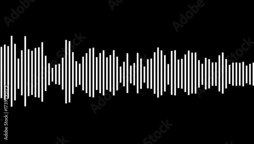 audio waveform spectrum animation.line digital minimalist sound wave animation, Line audio wave visualization voice record. Abstract sound wave background.