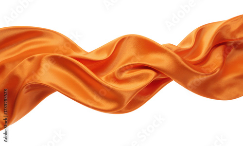 Flowing Orange Silk Fabric Abstract Texture