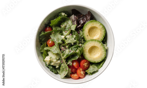 Fresh Avocado and Greens Salad with Cherry Tomatoes