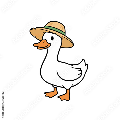 Duck with Farmer Hat