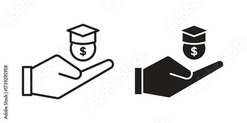 Scholarship fund icon simple vector symbol
