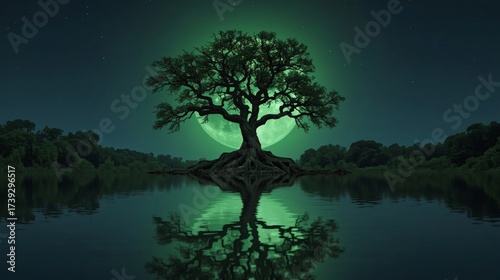 green moonlight