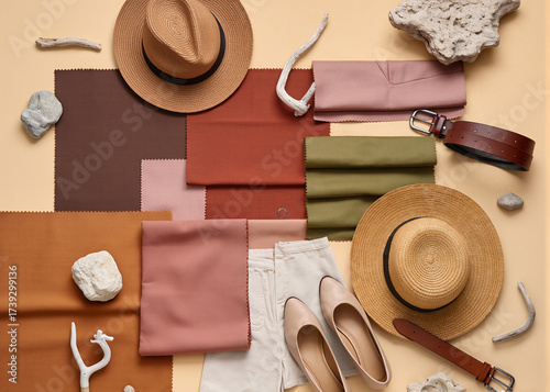 still life with hat and shoes