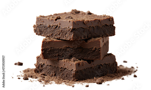 Rich Chocolate Brownie Stack with Cocoa Dust