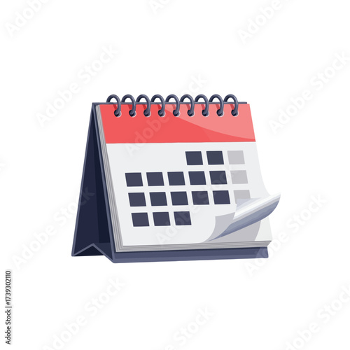 Stay organized with this classic red and white desk calendar, perfect for planning and scheduling important events