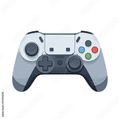 Modern gray gaming controller, perfect for esports, streaming, or a retro gaming night with friends