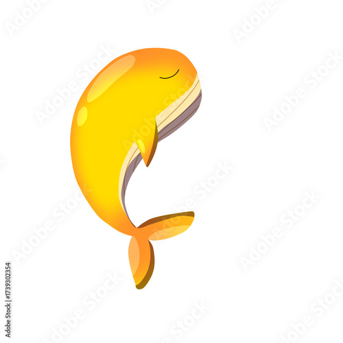vector illustration of an orange whale