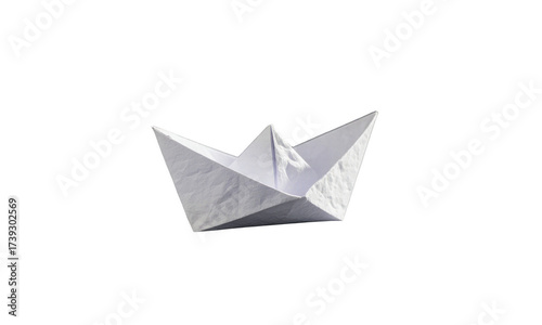 Simple Paper Boat on Reflective Surface