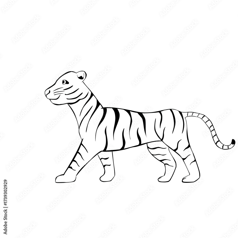 Fototapeta premium tiger silhouette illustration