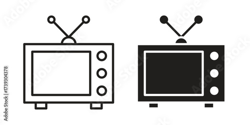 Television icon simple vector symbol