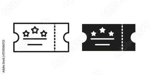 Ticket stub icon simple vector symbol
