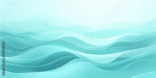 Abstract blue wave design with a liquid flow pattern suitable for a sea or ocean water background