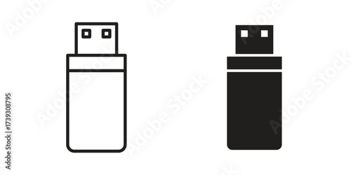 usb drive icon simple vector symbol