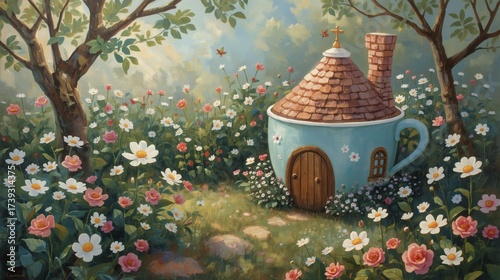 fantasy hut illustration