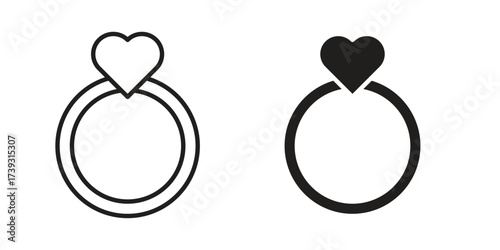 Wedding ring icon simple vector symbol