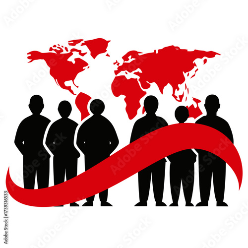 Silhouette Of People Standing Together Diversity Symbol