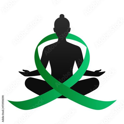 Person Meditating Sitting In Calm Peaceful Pose