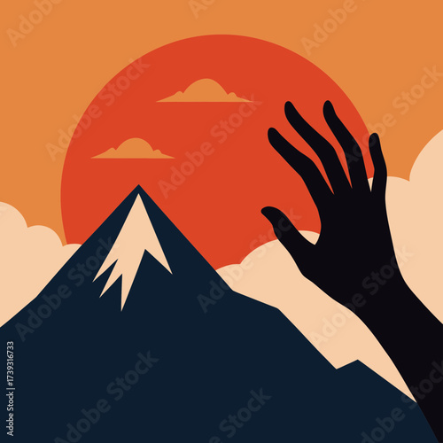 Silhouette Of Hands Reaching Toward Each Other