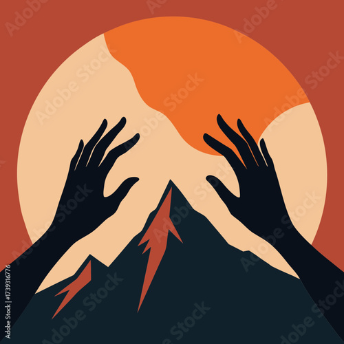 Pair Of Hands Reaching Together Silhouette Symbol