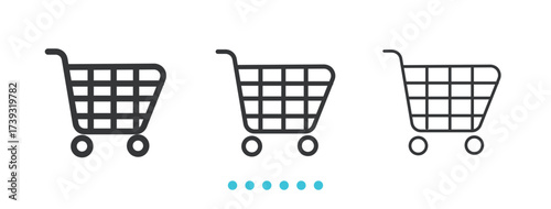 Shopping Cart Icon. Thin linen icon vector.