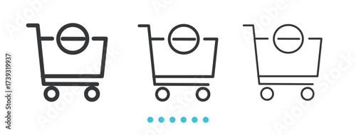 Shopping Cart Icon. Thin linen icon vector.