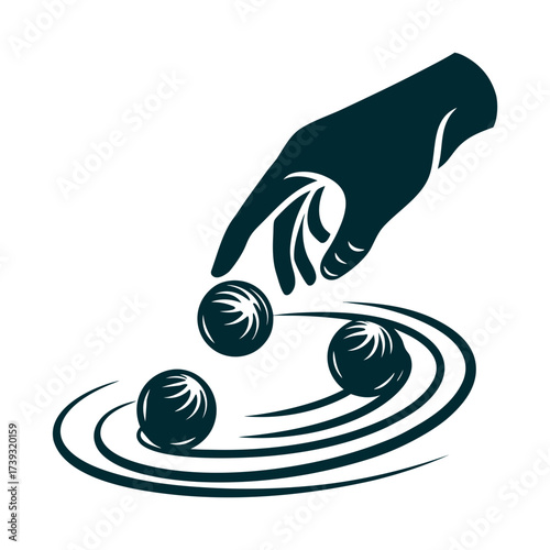 Marbles Game Hand Flicking Illustration Langkawi Marbles Sri Lanka Finger flicking a marble into a circle