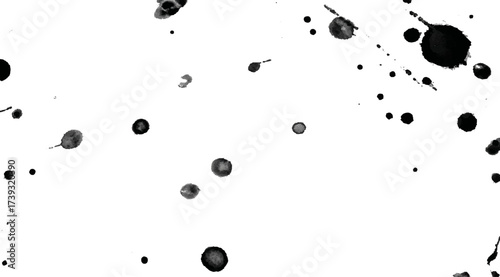 Black Ink Splatter Stains Abstract Background