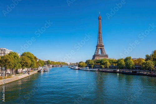 photo of the eiffel tower with copy space
