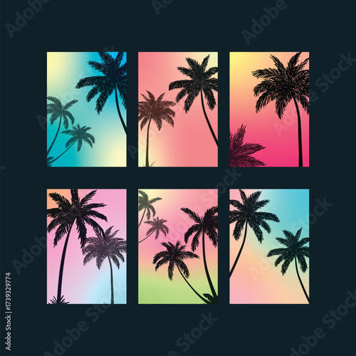 set of summer banners