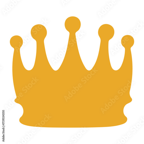 Golden Crown Icon – Royal Symbol of Authority and Achievement in Flat Vector Style