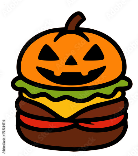 hallloween hamburger veggie vector