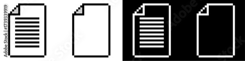 Pixel paper work vector. Ideal for digital documents, data, and technology themes. This modern icon merges the classic paper symbol with a pixelated, technology-inspired aesthetic for a unique look.