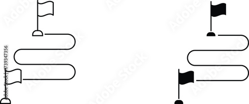Milestone icon vector graphic illustration  with white background flat hand made icon fill icon