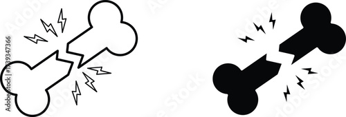 broken bone  icon vector graphic illustration  with white background flat hand made icon fill icon