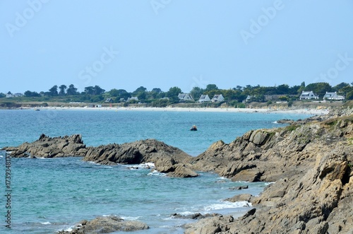 Costa del océano Atlántico cerca de Kerascoët, Bretaña, Francia
