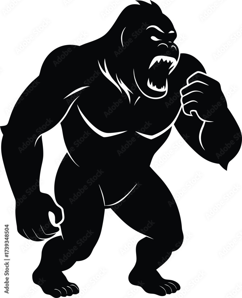Obraz premium A vector illustration of a wild black dog silhouette walking with a nature background