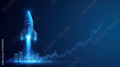 Rocket launch graphic design