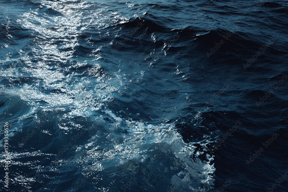 Obraz premium Deep blue water surface texture with gentle ripples, calming minimal vibe