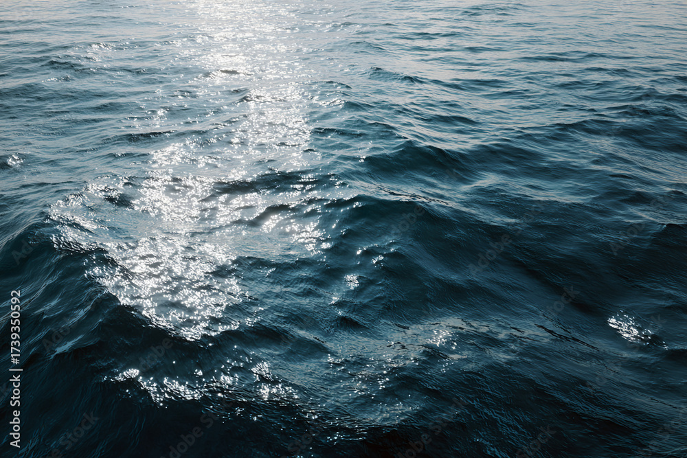 Fototapeta premium Deep blue water surface texture with gentle ripples, calming minimal vibe