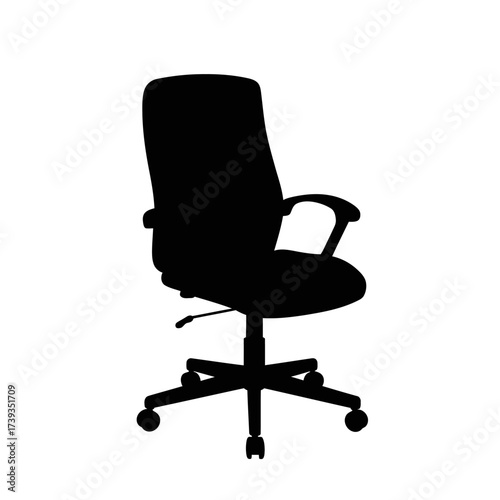 Office chair silhouette isolated on for modern workspace design and furniture concepts isolated on white background