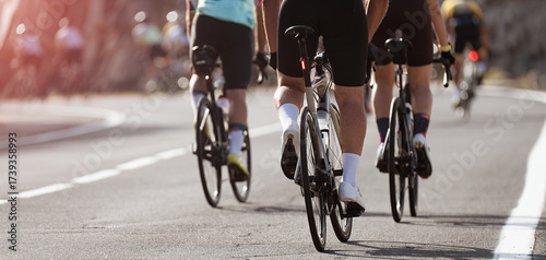 Cycling competition, cyclist athletes riding a race