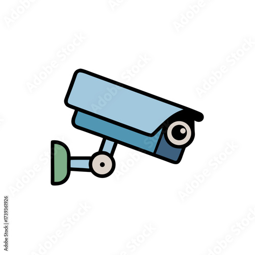 Security camera icon with transparent background in flat design  