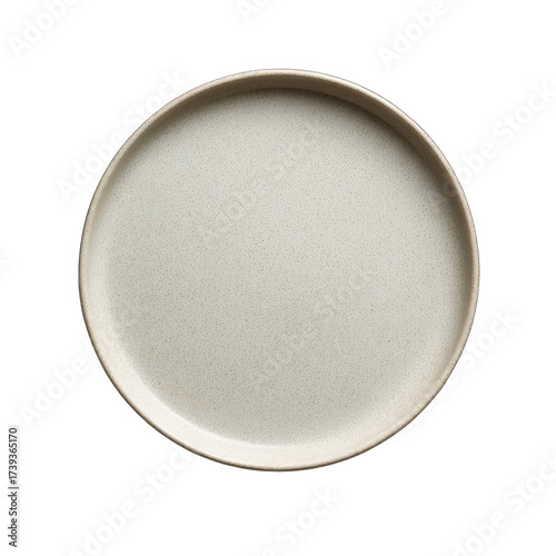 Light beige round plate, simple design
