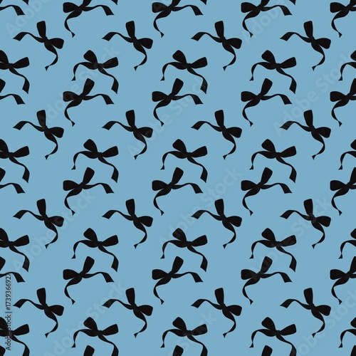  Graphic seamless pattern with bows.