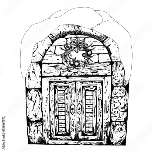 Hand Drawn Door⁠ silhouette 
