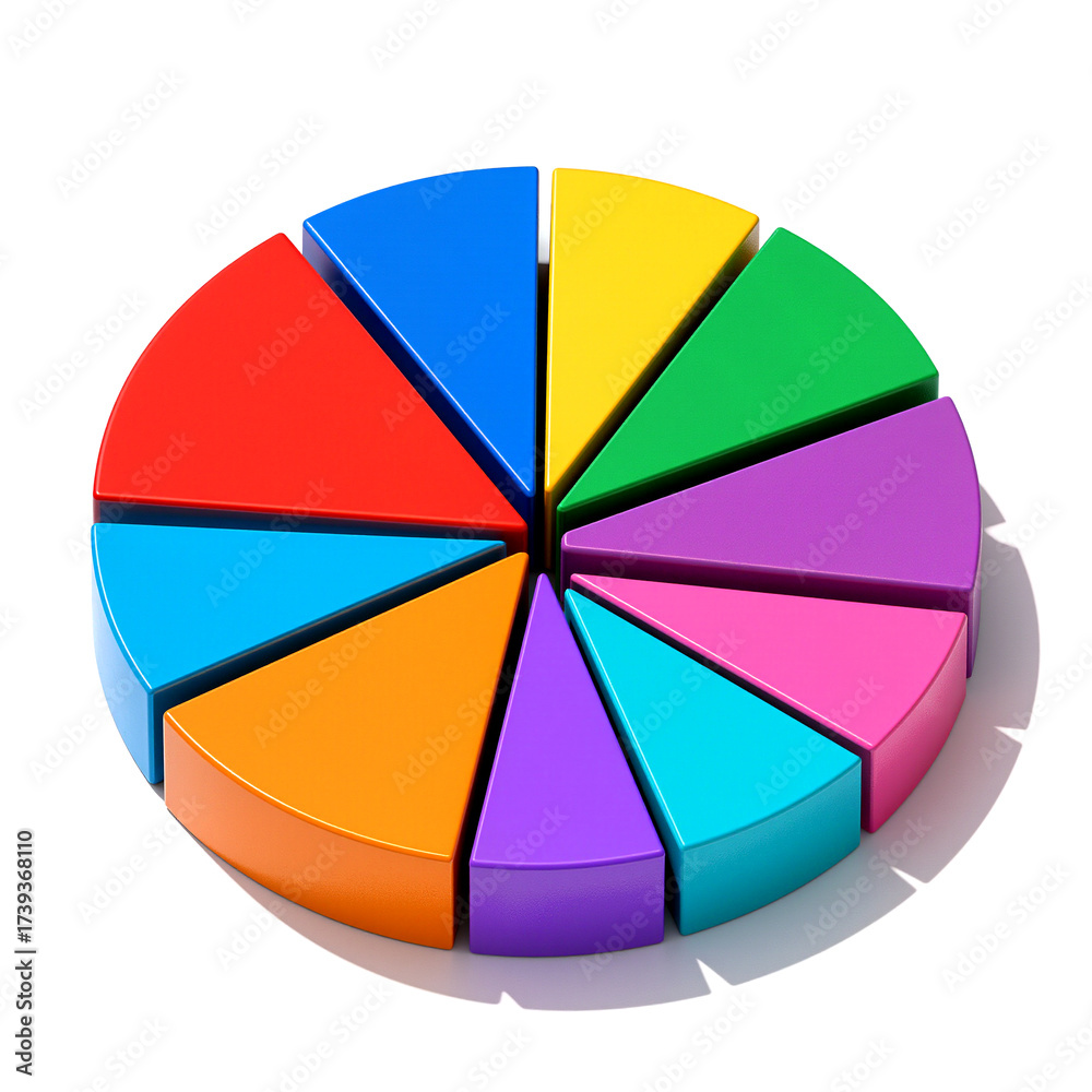 Obraz premium Colorful geometric shapes arranged in a vibrant circle form
