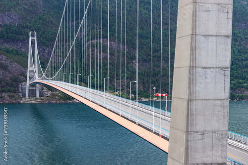 The longest suspension bridge in Norway. Hardanger Bridge