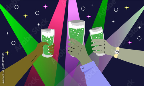 Cheers  friend vector illustration of a colorful abstract background